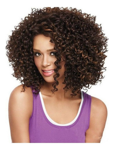 Peluca Afro Rizada Corta Para Mujer