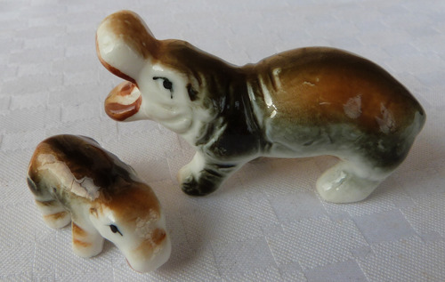 Monijor62-antiguo Coleccion Miniatura Porcelana Hipopotamos (Usado)