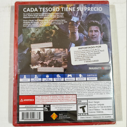 Lote 2 Vj Uncharted 4 Y Uncharted The Lost Legacy Ps4 (Usado)