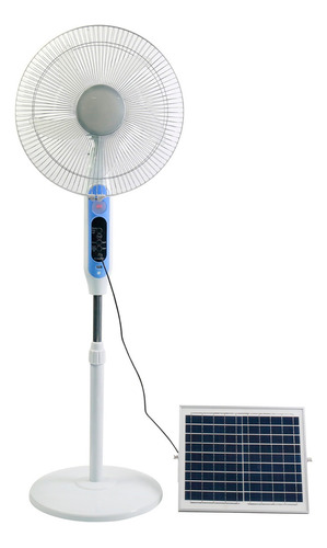 Ventilador Con Panel Solar Y Luz Recargable De 16 Pulgadas