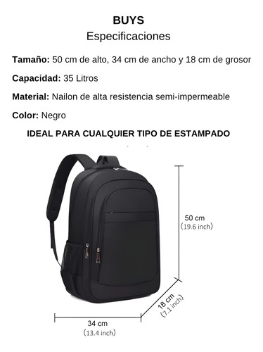 Mochila De 45 Litros Impermeable Con Bolsillo Para Notebook