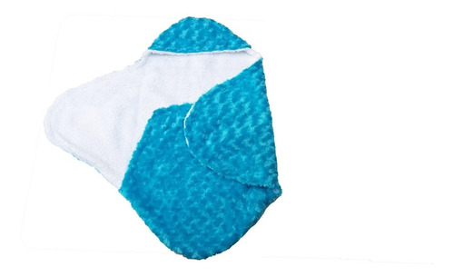 Cobija Para Bebe Azul Reverso Blanco Conejo Abrazando Luna