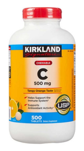 Kirkland Vitamina C 500mg 500 Tabletas Masticables 