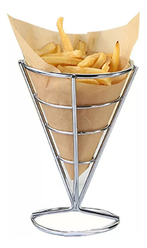 Xm Cono Soporte Pizzas Papas Gajo Francesa Acero Inoxidable