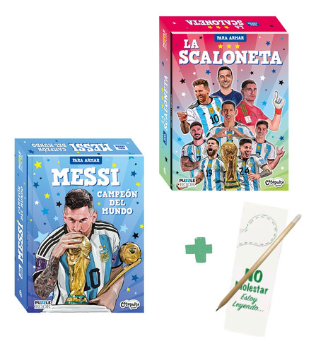 Messi Campeon Del Mundo + Scaloneta Armar - 2 Libros + Puzle