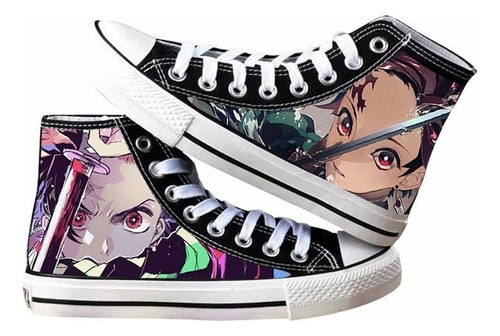 Zapatos De Lona Demon Slayer, Zapatos De Patineta Moda Anime