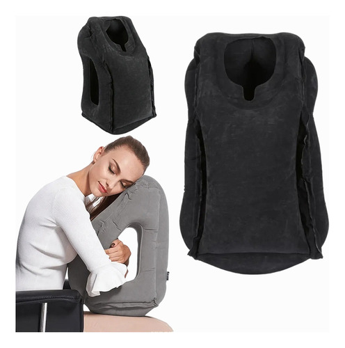 Almohada De Viaje Inflable Portátil Reposacabezas Y Cuello