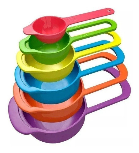Taza Cuchara Medidora Set X6 Repostería Cocina