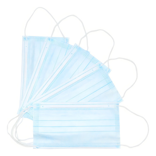 Cubrebocas Tapabocas 3 Capas Con Filtro Protector 50 Piezas Color Azul adulto