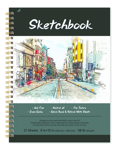 Sketch Book - Sketchbook 9  12  (98lb/160 Gsm), Strong ...