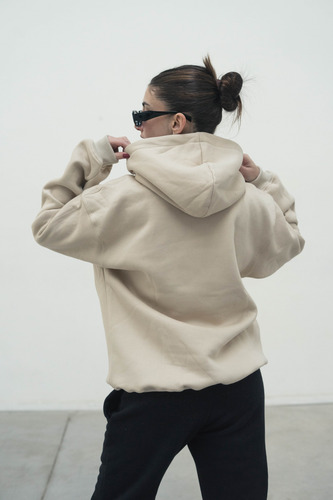 Buzo Oversize Algodón Frisado Liso Basico Canguro Solmaint