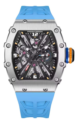 Reloj De Cuarzo Japones Pagani Design Pd-1738 Silver Blue Azul Plateado Negro