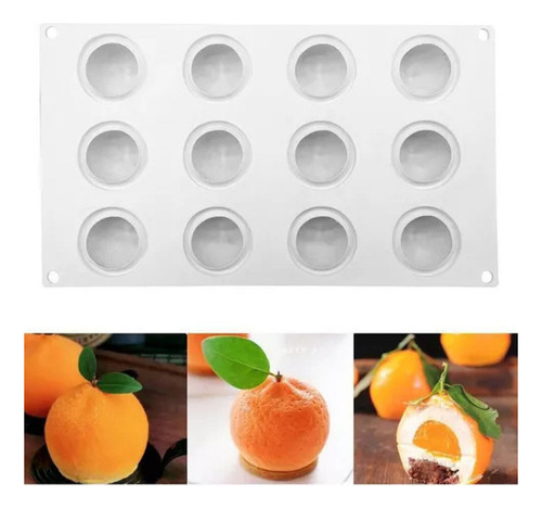 Molde De Mousse De Mandarina Con Simulación 3d De Frutas 12