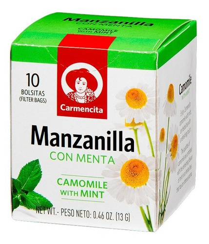 Chá Camomila Com Hortelã 13g Carmencita - 10 Sachês 