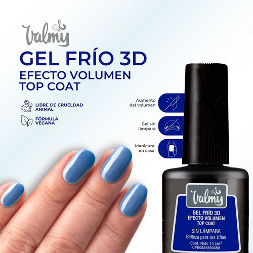 Gel Frio 3d Volumen Top Coat Valmy