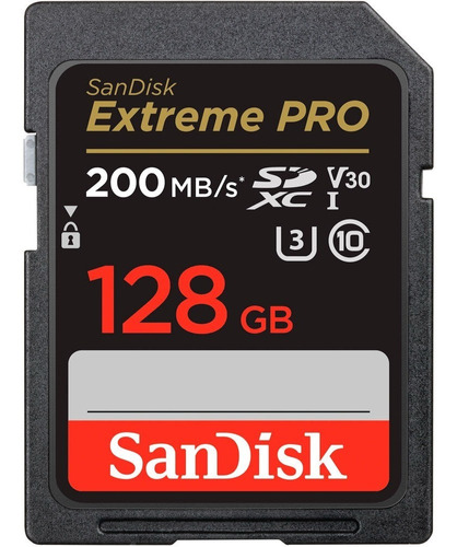 Cartão Memória Sandisk Sd Xc 128gb Extreme Pro 200mb/s 
