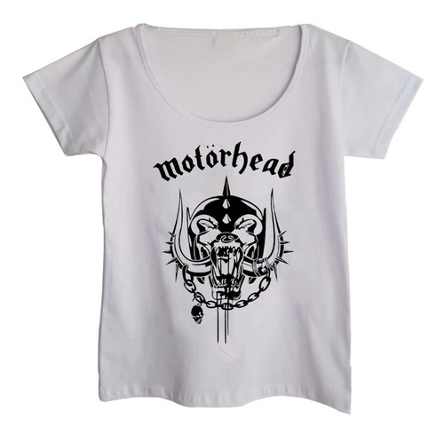 Remera Mujer Escote Redondo Motorhead Banda Rock