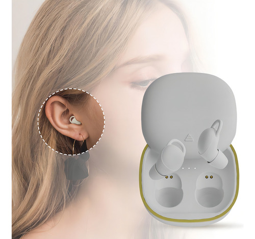Audífonos Bluetooth True Wireless Invisibles Color Blanco Luz As Described