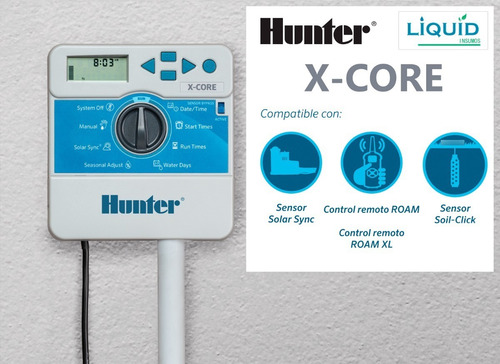 Imagen 3 de 10 de Programador Controlador Riego Hunter Xcore 6 Estaciones Zona