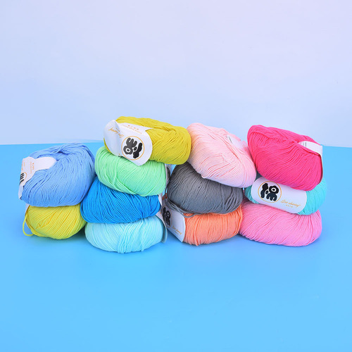 Hilo De Algodón De 12 Colores Para Tejer A Ganchillo, Suave
