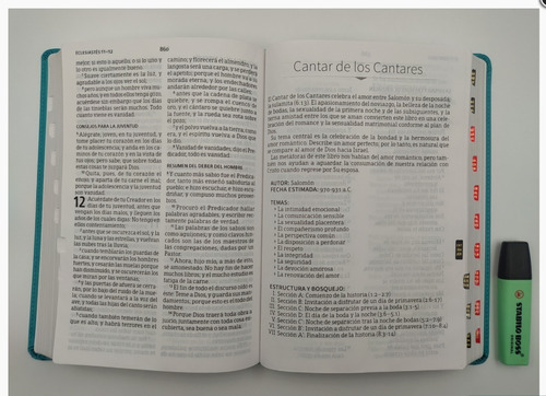 Imagen 5 de 10 de Biblia Letra Super Gigante Para Mujer Rvr1960 Aqua Indice