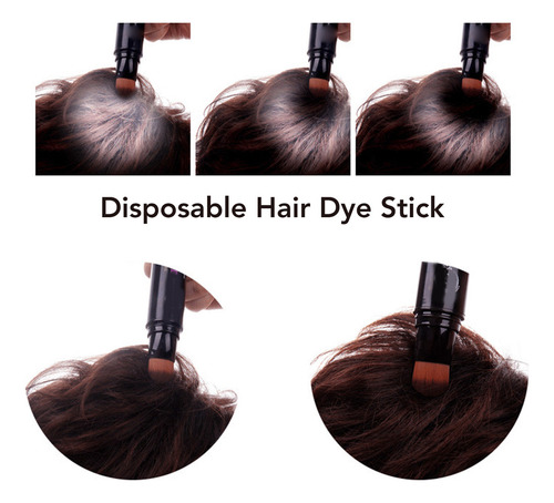 Lápiz Para Teñir El Cabello, Color Marrón Oscuro, Blanco, Co