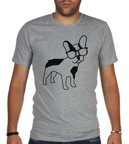 Remera De Hombre Perro Bulldog Con Lentes De Sol