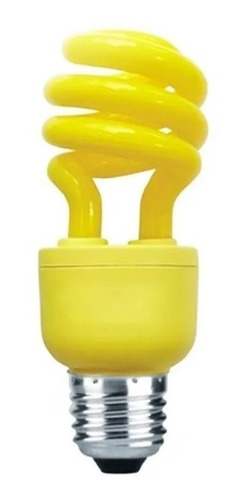 Lâmpada Compacta Espiral Colorida Amarela 15w 127v E27 6 Pçs