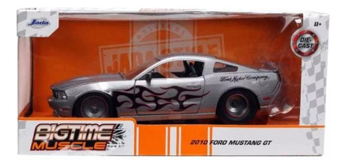 Jada 1:24 2010 Ford Mustang Gt Gris Flamas Bigtime Muscle 