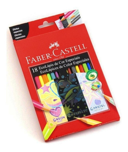 Lapices De Colores Faber Castell 6 Neon + 6 Metal + 6 Pastel