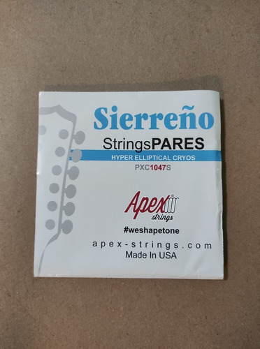 Cuerdas Apex Para Guitarra Docerola Sirreño Pxc 1047