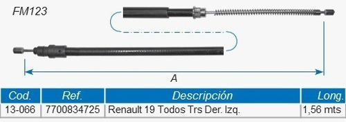 Guaya Freno De Mano Renault 19 Todos-energy Tras. Der-izq.