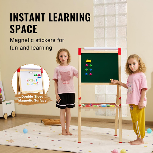Art Easel Vevor Para Niños 3 En 1 De Madera De Doble Cara Co