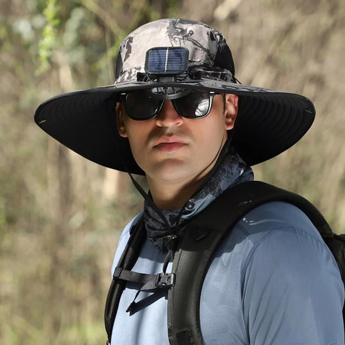 Sombrero De Pesca Al Aire Libre Con Ventilador Solar