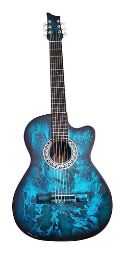 ¡ Guitarra Acústica Para Estudio Boquete Textura Azul !!