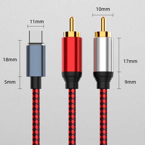 Cable De Audio Usb C A 2 Rca Y7queenly-c Macho A 2 Rca Macho