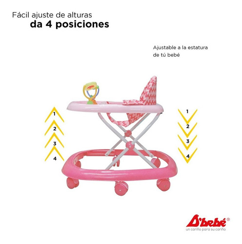 Andadera D Bebe Zoo Baby Rosa Niña Caminador Rosa