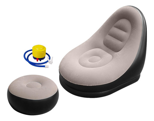 Sillón Inflable Para Descansar, Sofá Perezoso Con Taburete