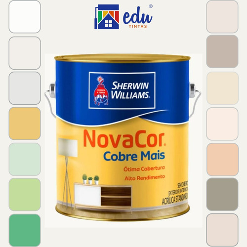Tinta Novacor Cobre Mais Standard Fosco 3,6l - Sherwin-willi Cor Amarelo sol