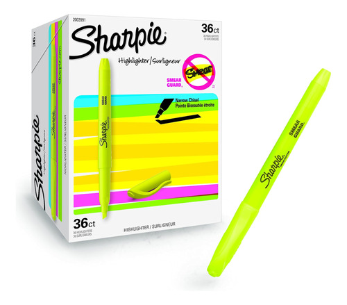 Sharpie 2003991 Pocket Highlighters, Chisel Tip, Fluorescent