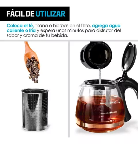 Tetera De Vidrio Infusor De Acero Inoxidable 750ml Redlemon