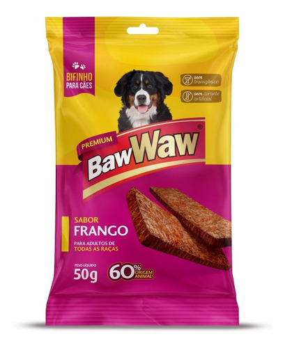 Bifinho para Cães Adultos Frango Baw Waw Premium Pacote 50g