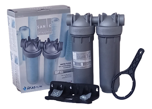Filtro Agua Premium Bacteriostático 2 Etapas Gris Sanic®