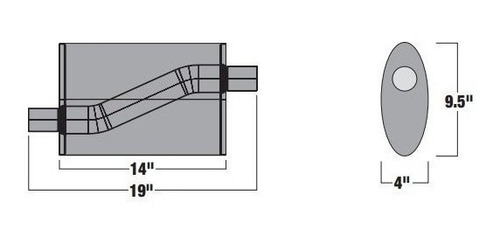 Imagen 3 de 3 de Mofle Resonador Escape Borla Pro-xs 40352 2.5 Lado-lado