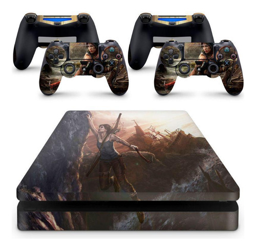 Skin Adesivo Protetor Ps4 Slim Rise Shadow Lara Croft: Tomb