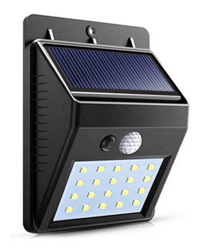 Reflector De 20 Leds Con Panel Solar Y Sensor De Movimiento
