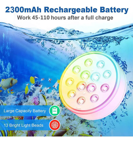 Lámpara De Piscina Recargable Por Usb, 2 Unidades, Lámpara D