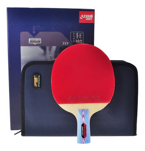 Raqueta De Tenis De Mesa Dhs Hurricane-i Tournament Penhold Rojo/ Negro Tamaño Del Grip