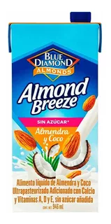 Leche De Almendra Y Coco Sin Azúcar Almond Breeze 946ml