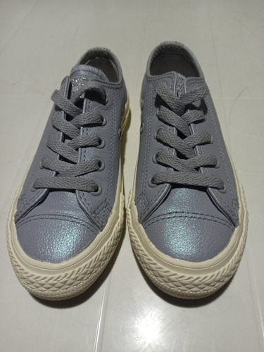 Zapatos All Star Converse Niña Talla 28 (17 Cm) Cuero Gris